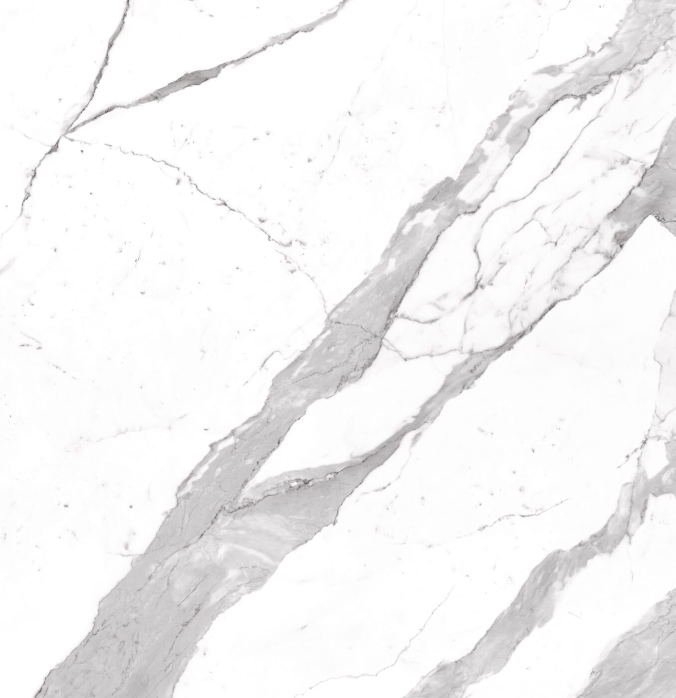 Bianco Statuario Venato Bookmatched Laminam pind: valge taust koos hõbedaste veenidega, I Naturali seeria, Mokmari Futerno ladu.