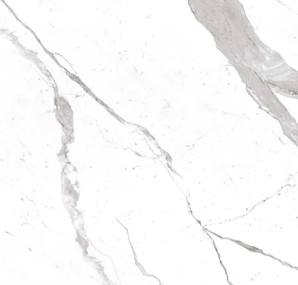 Bianco Statuario Venato polished book match surface with bright white background and silver-grey natural veining, Laminam Laminami I Naturali finish