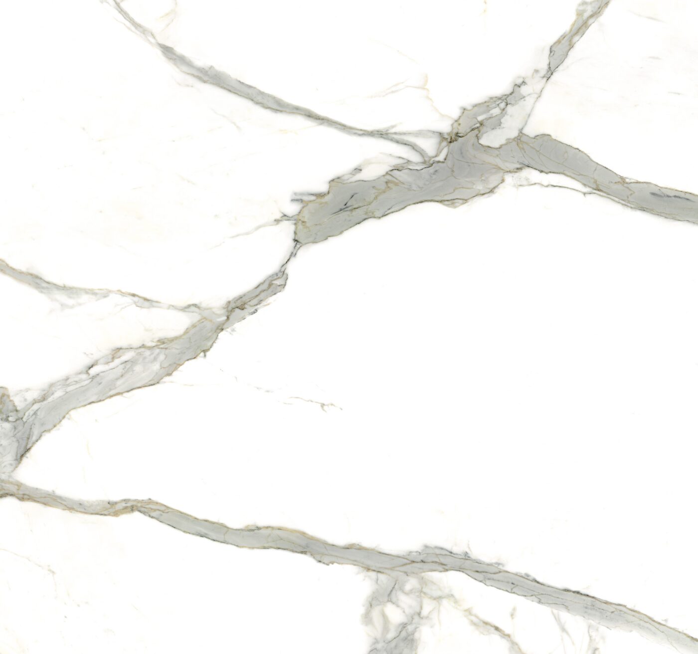 Calacatta Michelangelo Laminam I Naturali põhimarmaadi viimistlusega plaat, valge taust ja õrnalt hallid veenid, Bookmatched muster loob sümmeetrilise ja elegantse ilme.
