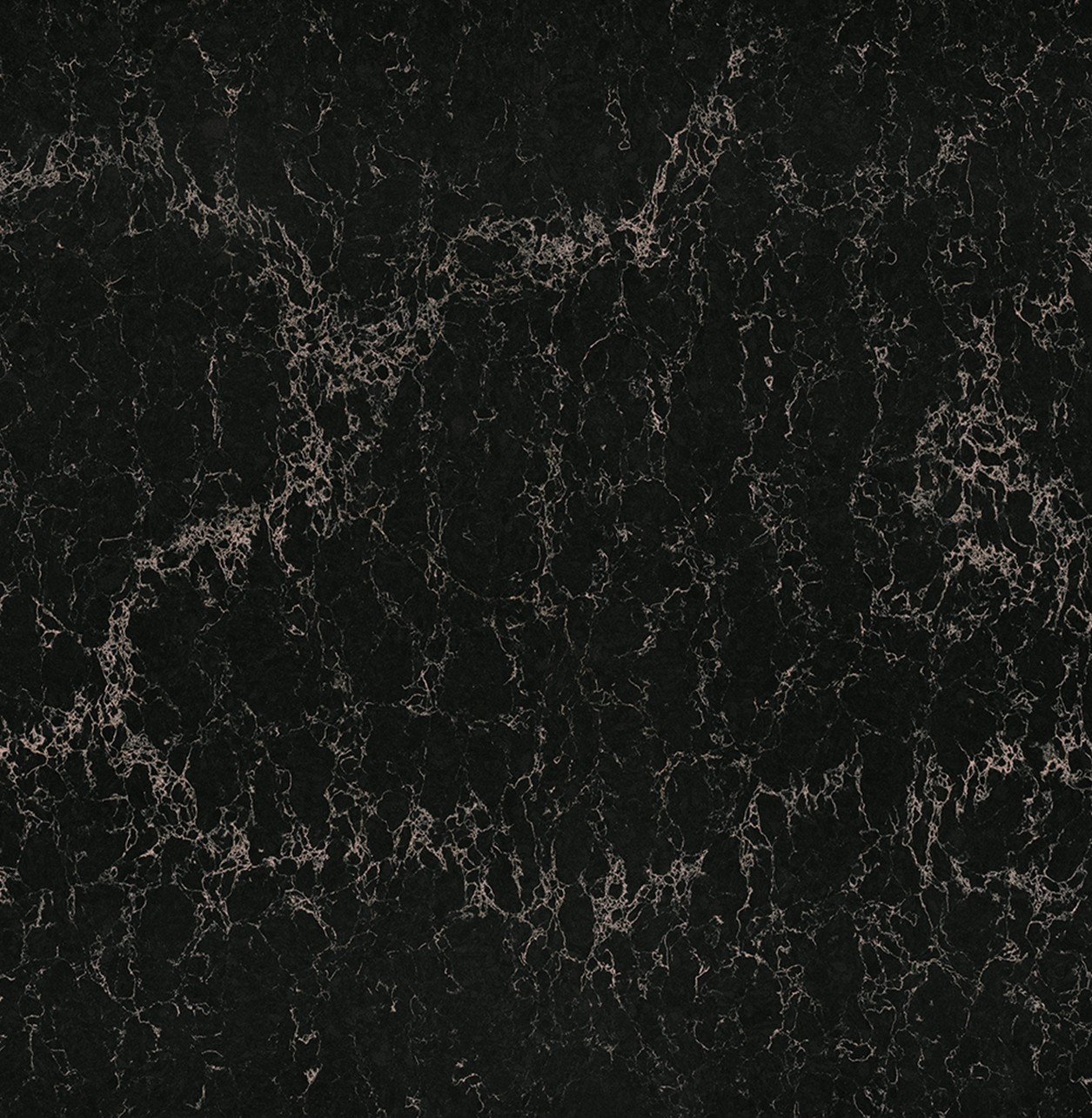 Close-up of elegant black marble countertop with subtle white veining