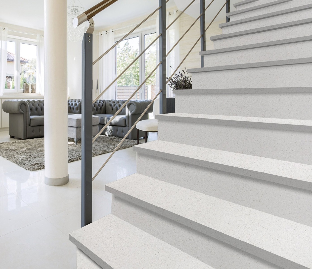 Avant Quartz 1012 Amiens stairs in modern living room