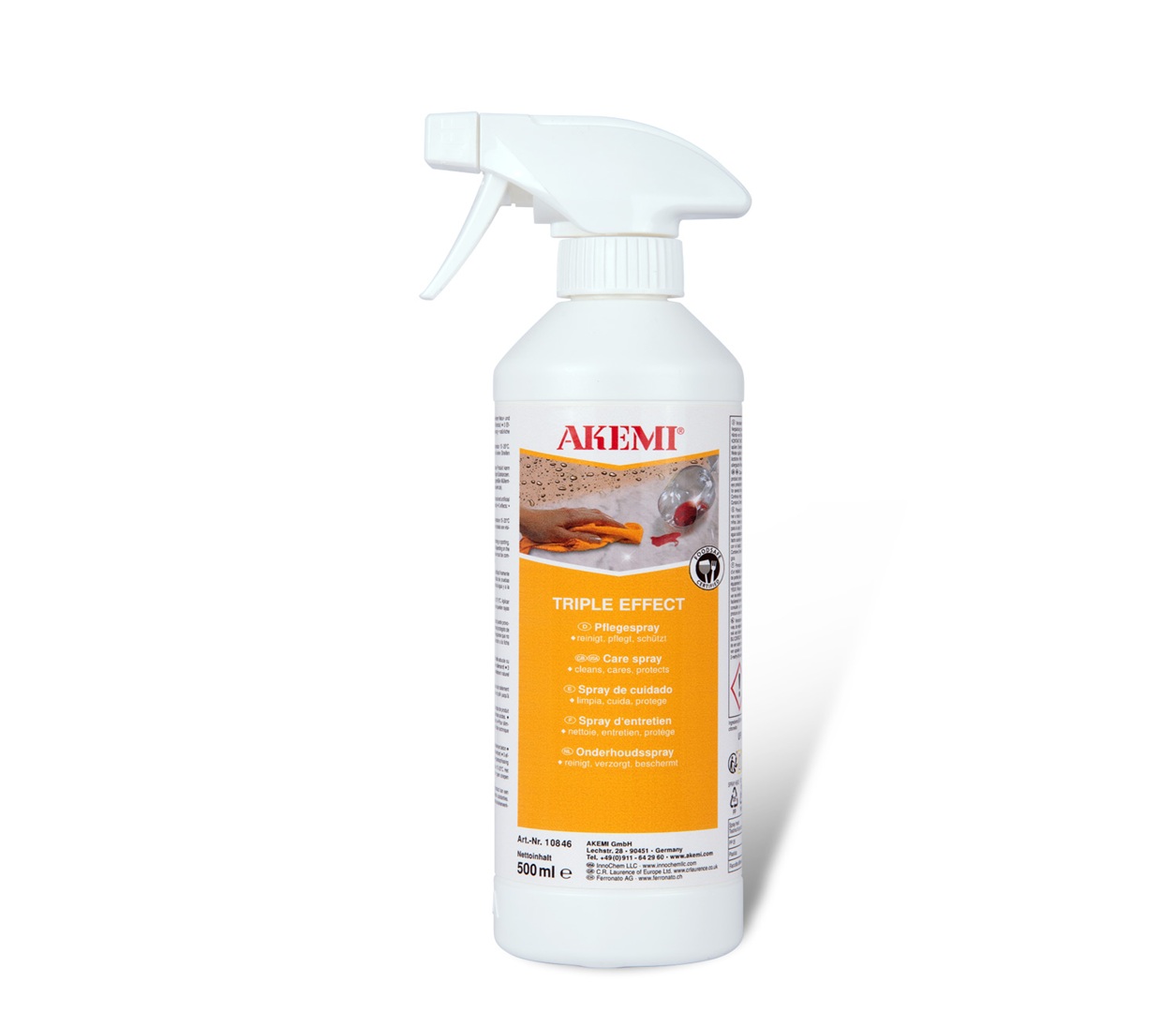 Marmi Futerno supplies AKEMI Triple Effect for cleaning, protecting and restoring the lustre of absorbent natural and engineered stone surfaces.