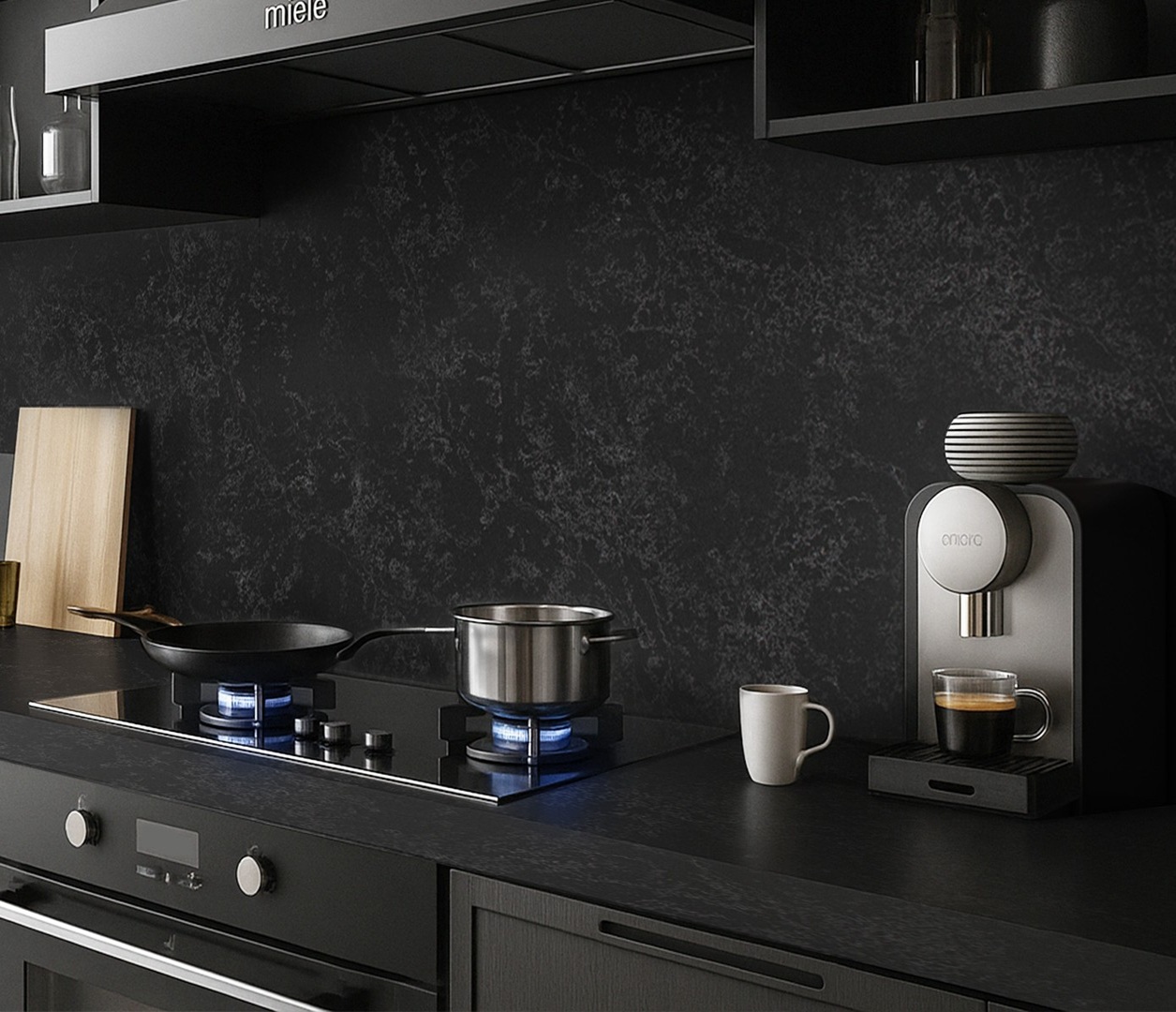 Avant Quartz 8811H Reze countertop with coffee maker and cooking